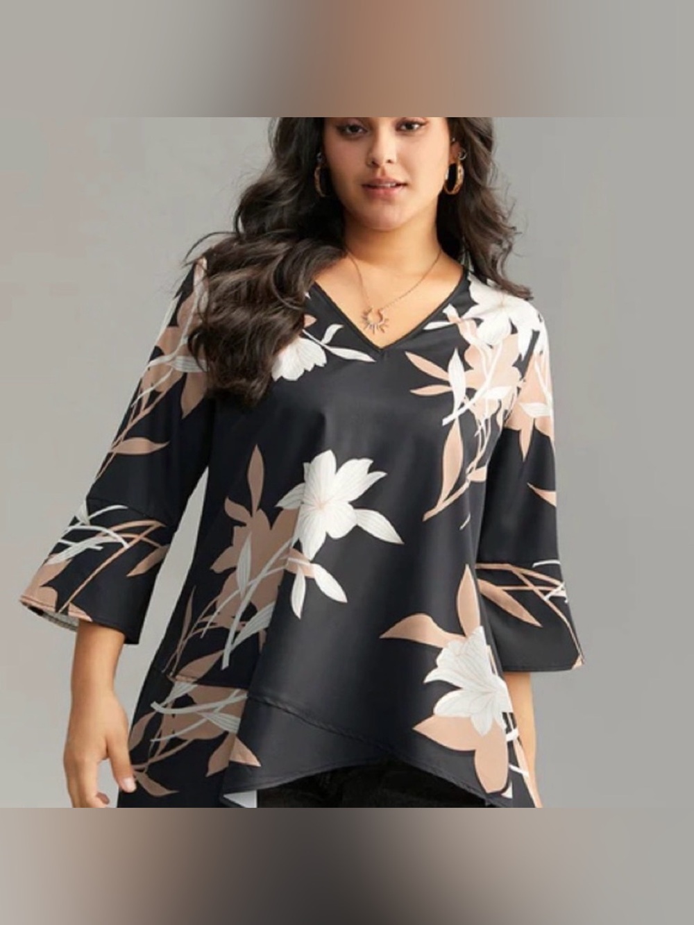 🖤 BloomChic Black, Tan and White Top